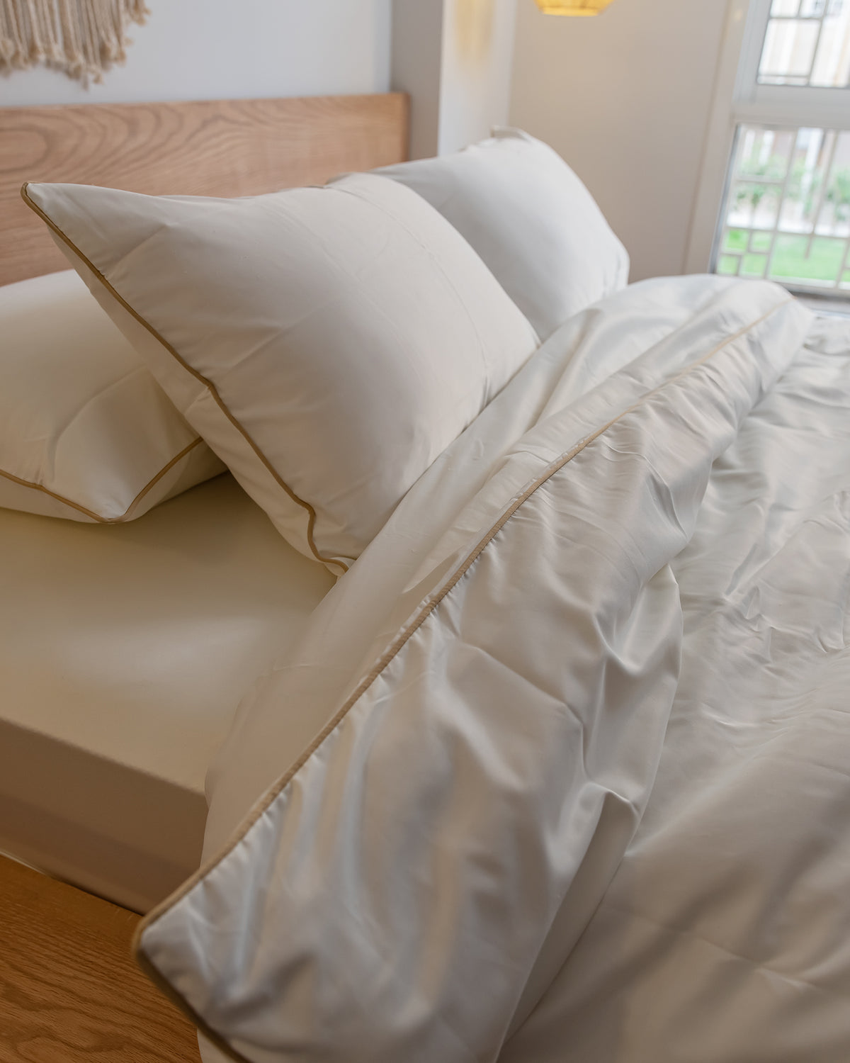 CREAM silky cotton duvet cover
