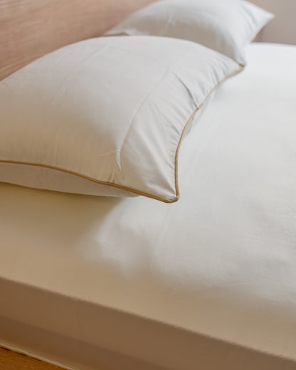 CREAM cordon silky cotton bedsheet