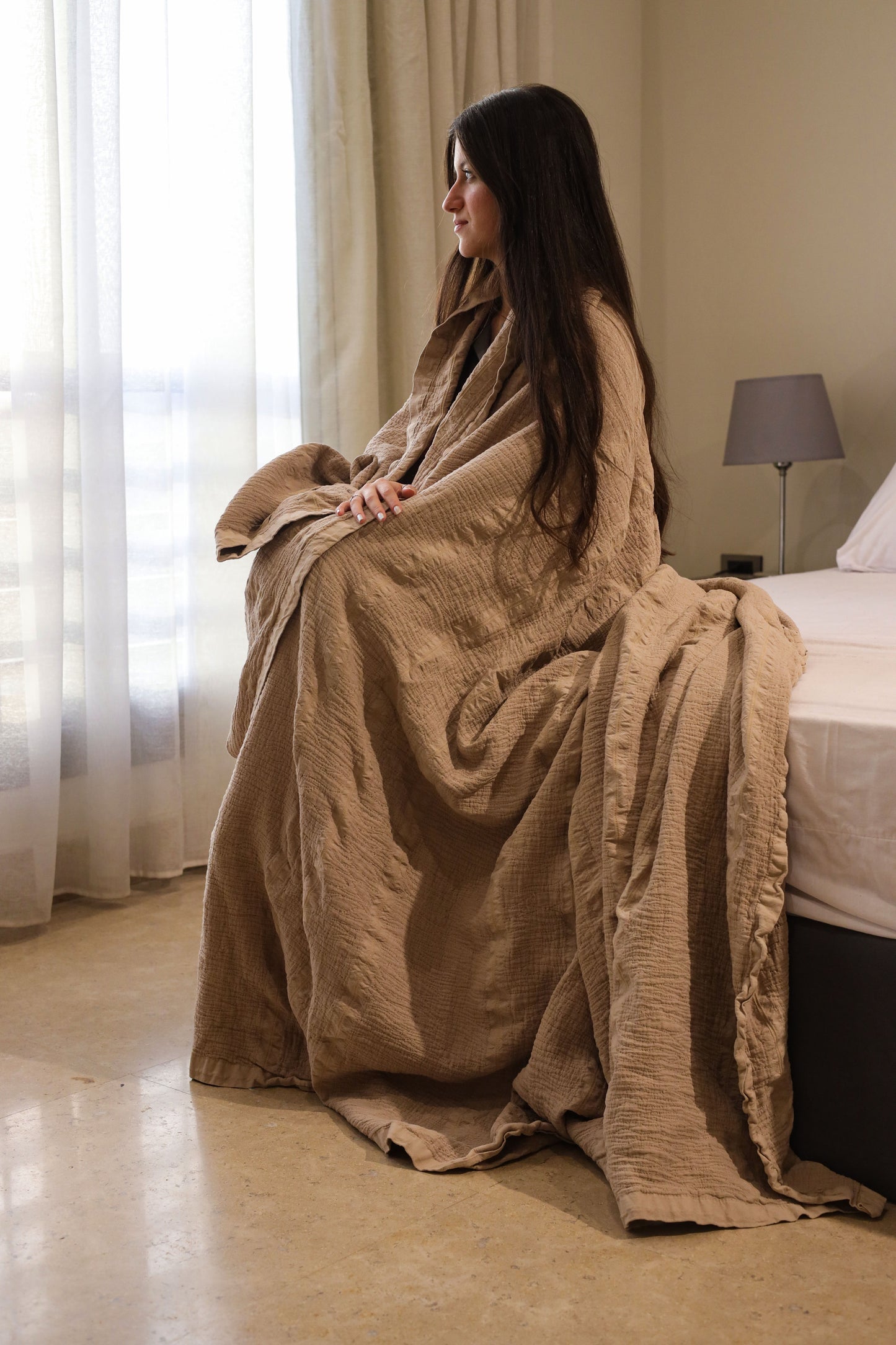 DUSTY ELITE Washed Cotton Throw Blanket
