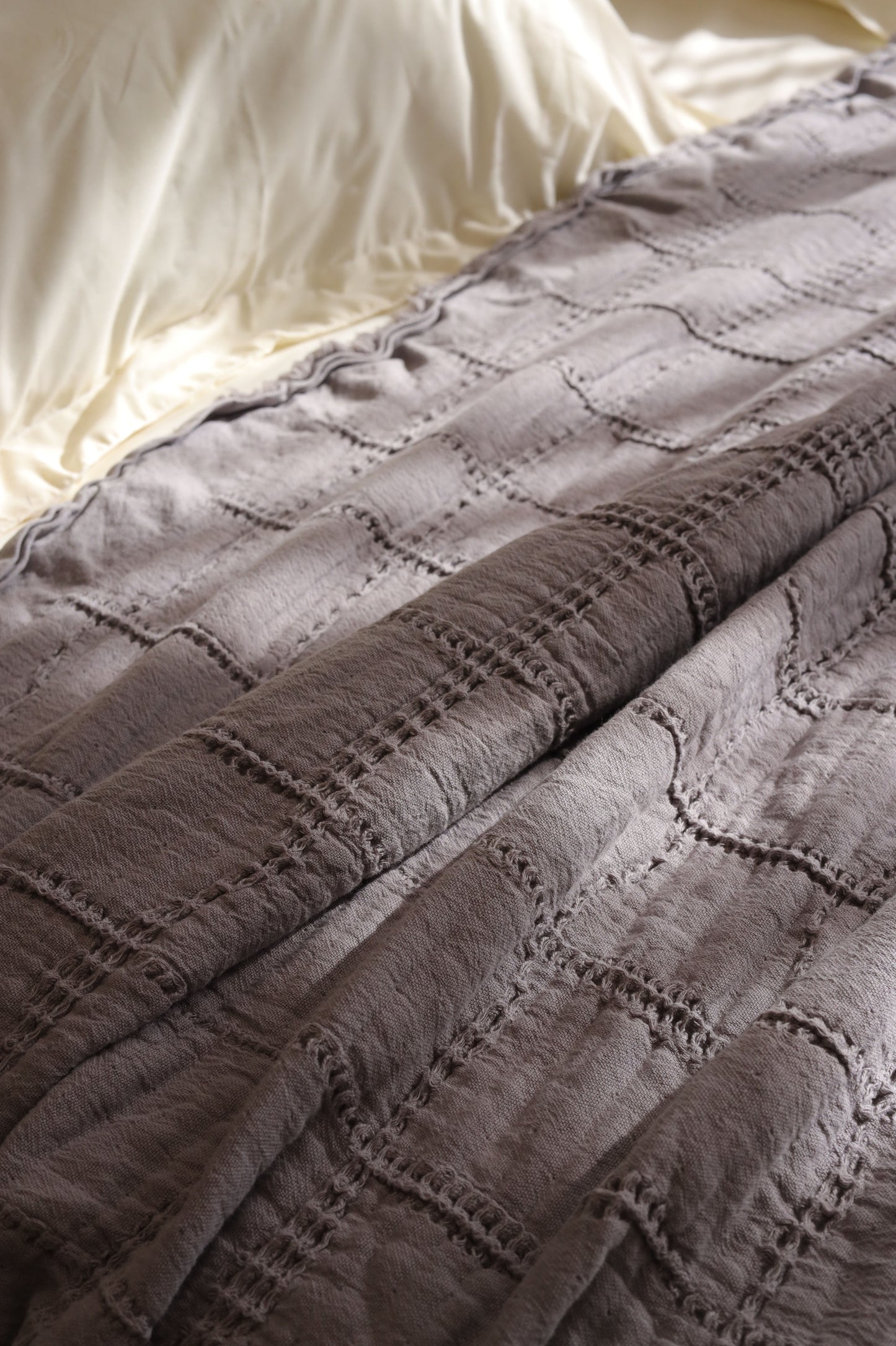 CLOUD SQUARES Cotton Throw Blanket