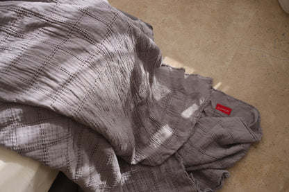 CLOUD SQUARES Cotton Throw Blanket