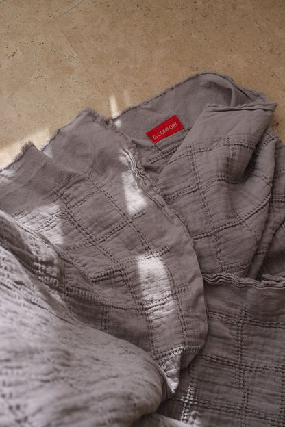 CLOUD SQUARES Cotton Throw Blanket
