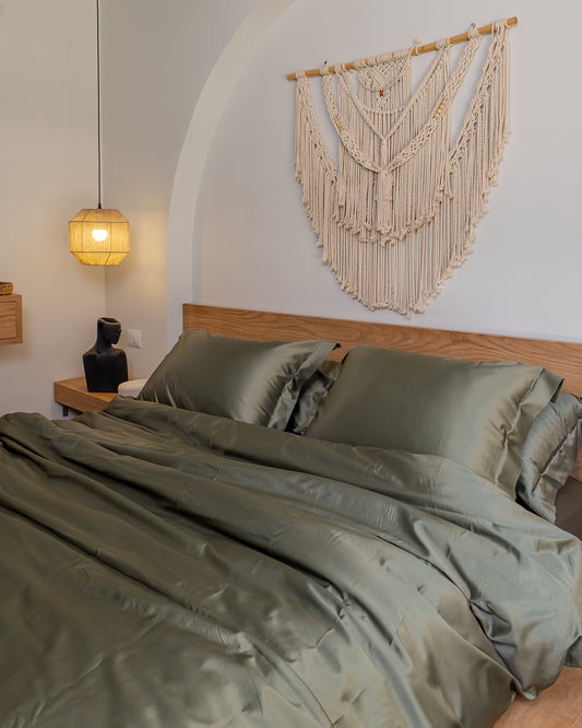OLIVE silky cotton duvet cover