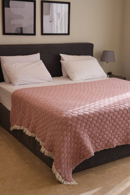 ROSE PUFFY Muslin Cotton Throw Blanket