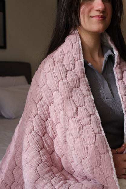 ROSE PUFFY Muslin Cotton Throw Blanket