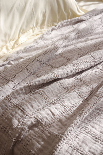 MOON SQUARES Cotton Throw Blanket