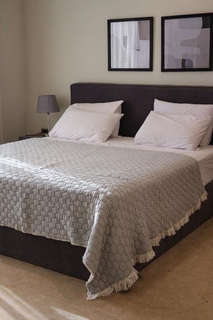 CLOUD PUFFY Muslin Cotton Throw Blanket