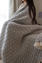 CLOUD PUFFY Muslin Cotton Throw Blanket