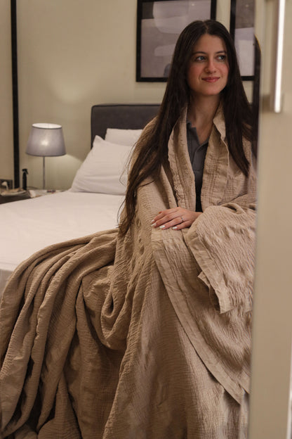 DESERT PALACE Crinkle Cotton Throw Blanket