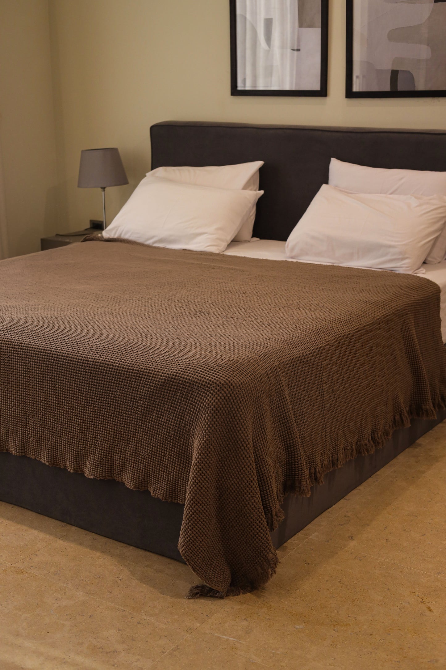 CARAMEL KNOTS Cotton Throw Blanket