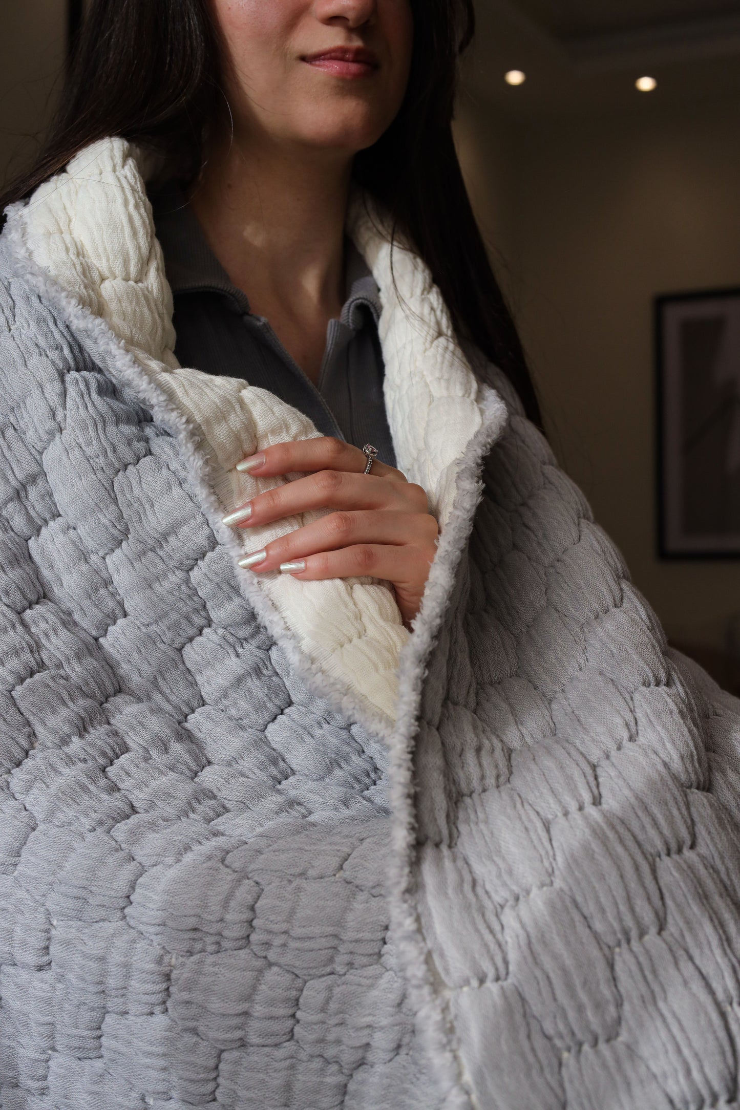 CLOUD PUFFY Muslin Cotton Throw Blanket
