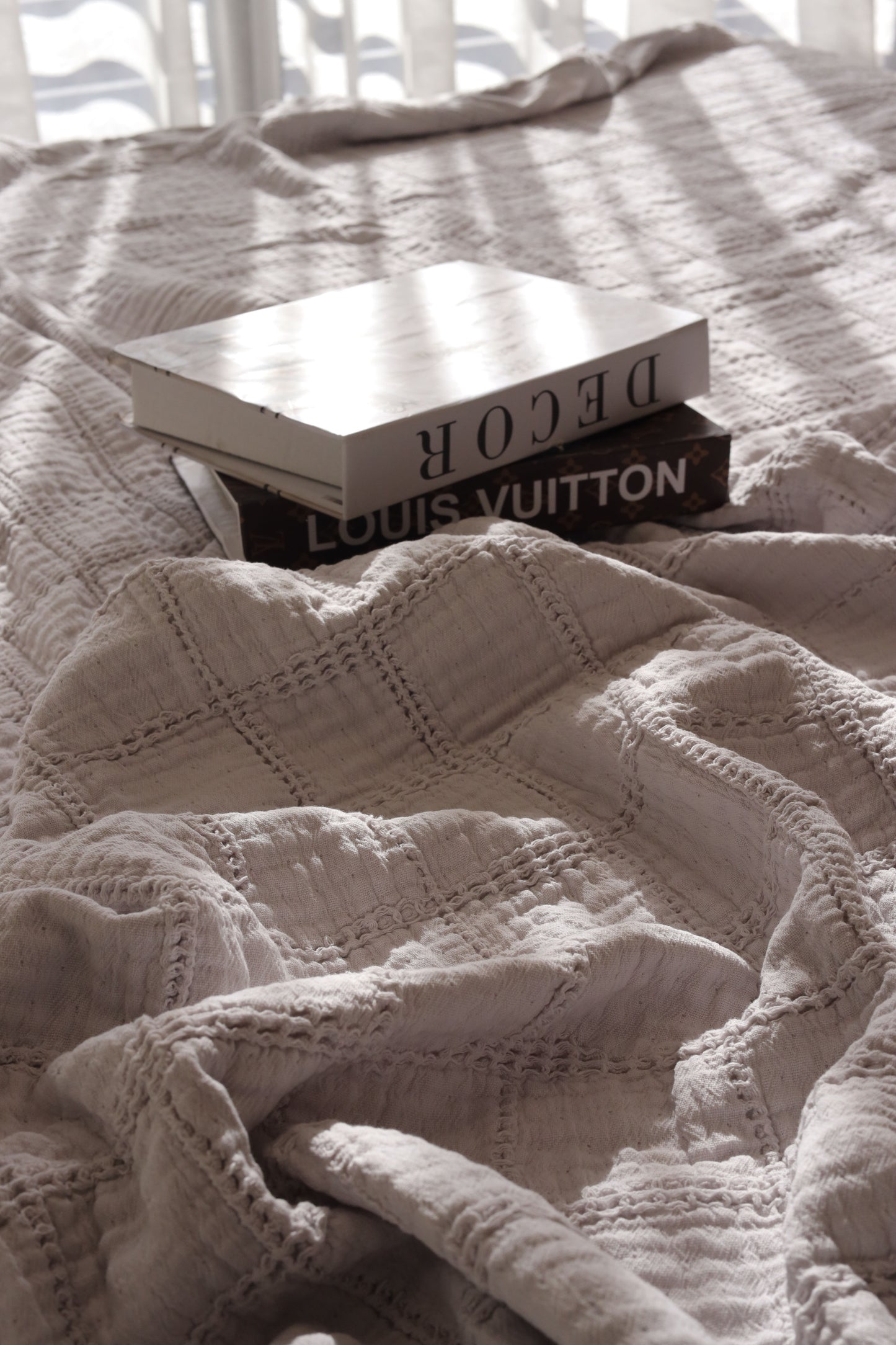 MOON SQUARES Cotton Throw Blanket
