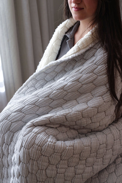 CLOUD PUFFY Muslin Cotton Throw Blanket