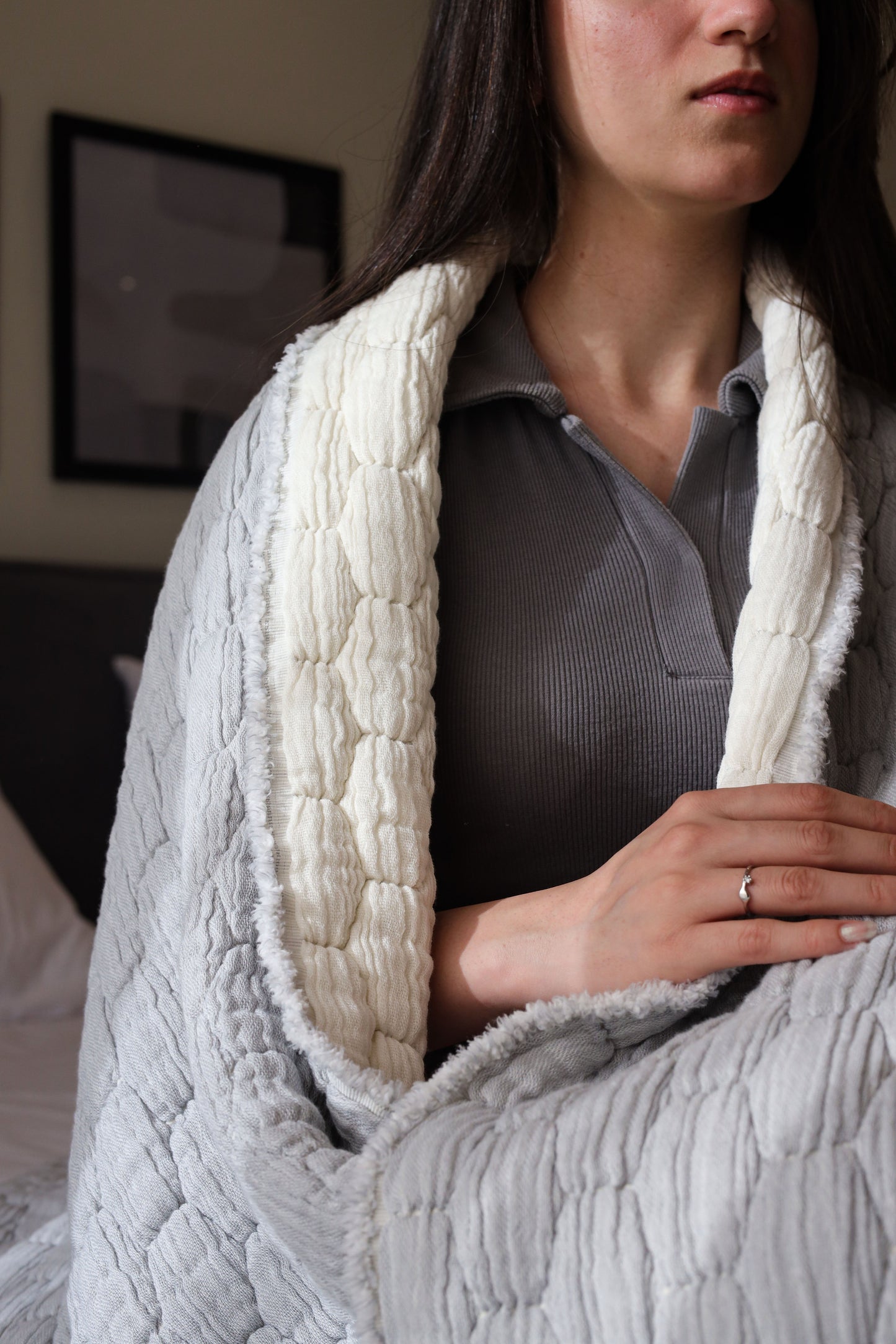 CLOUD PUFFY Muslin Cotton Throw Blanket