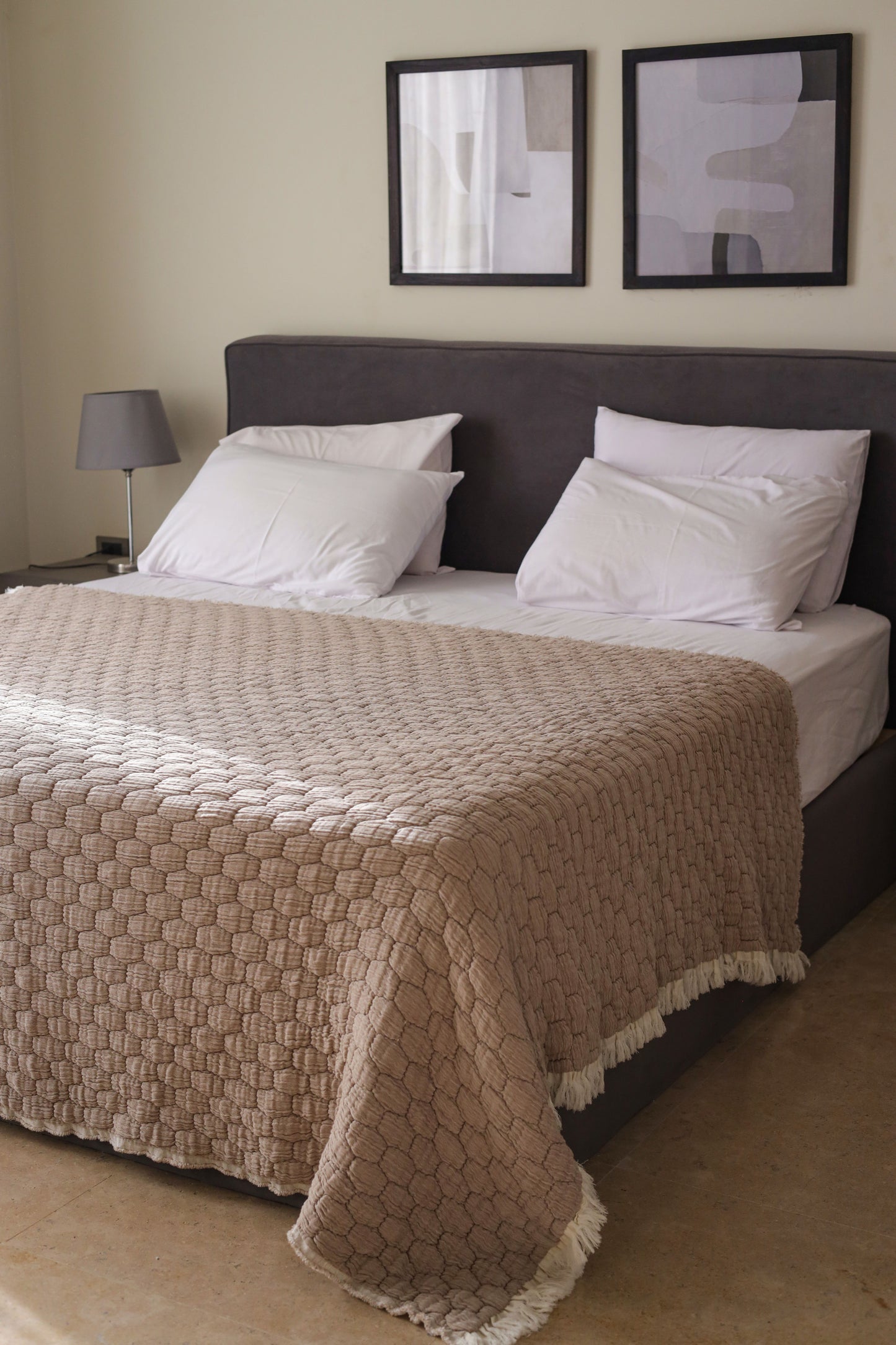 SAND PUFFY Muslin Cotton Throw Blanket