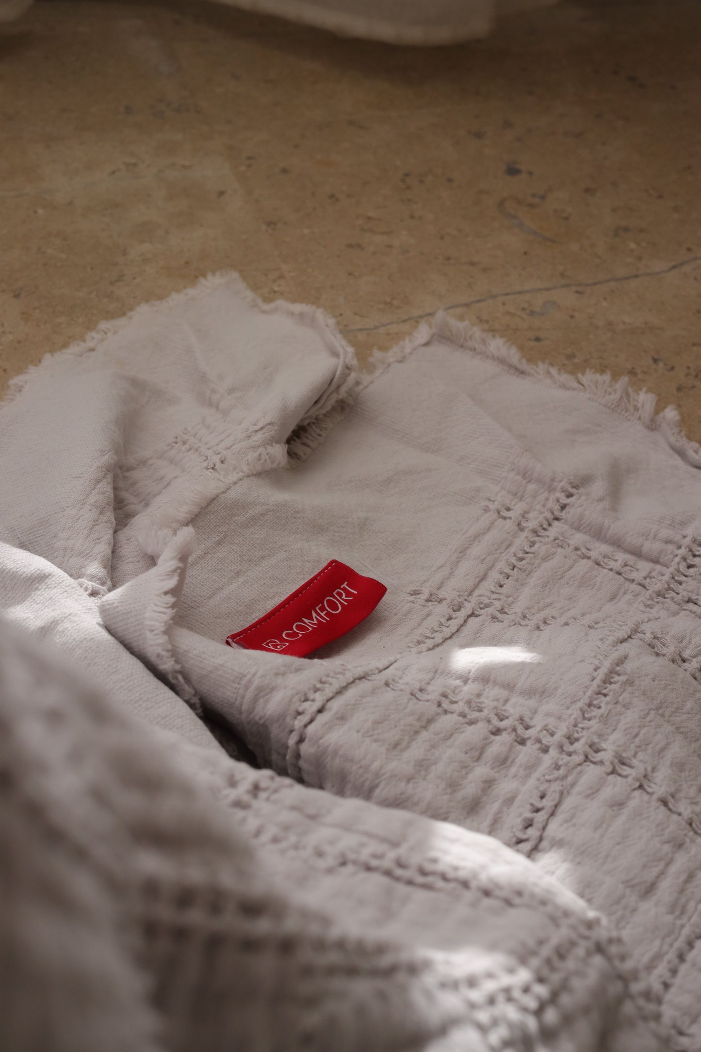 MOON SQUARES Cotton Throw Blanket