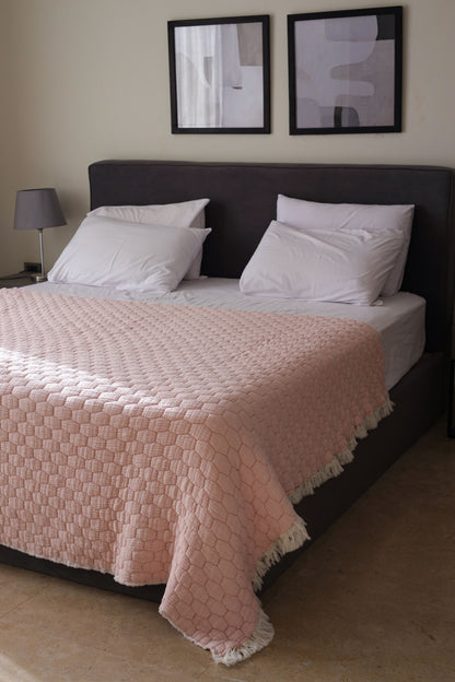 ROSE PUFFY Muslin Cotton Throw Blanket