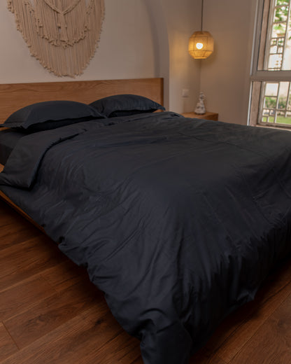 STORM GREY cotton duvet cover