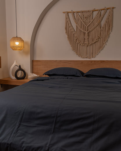 STORM GREY cotton duvet cover