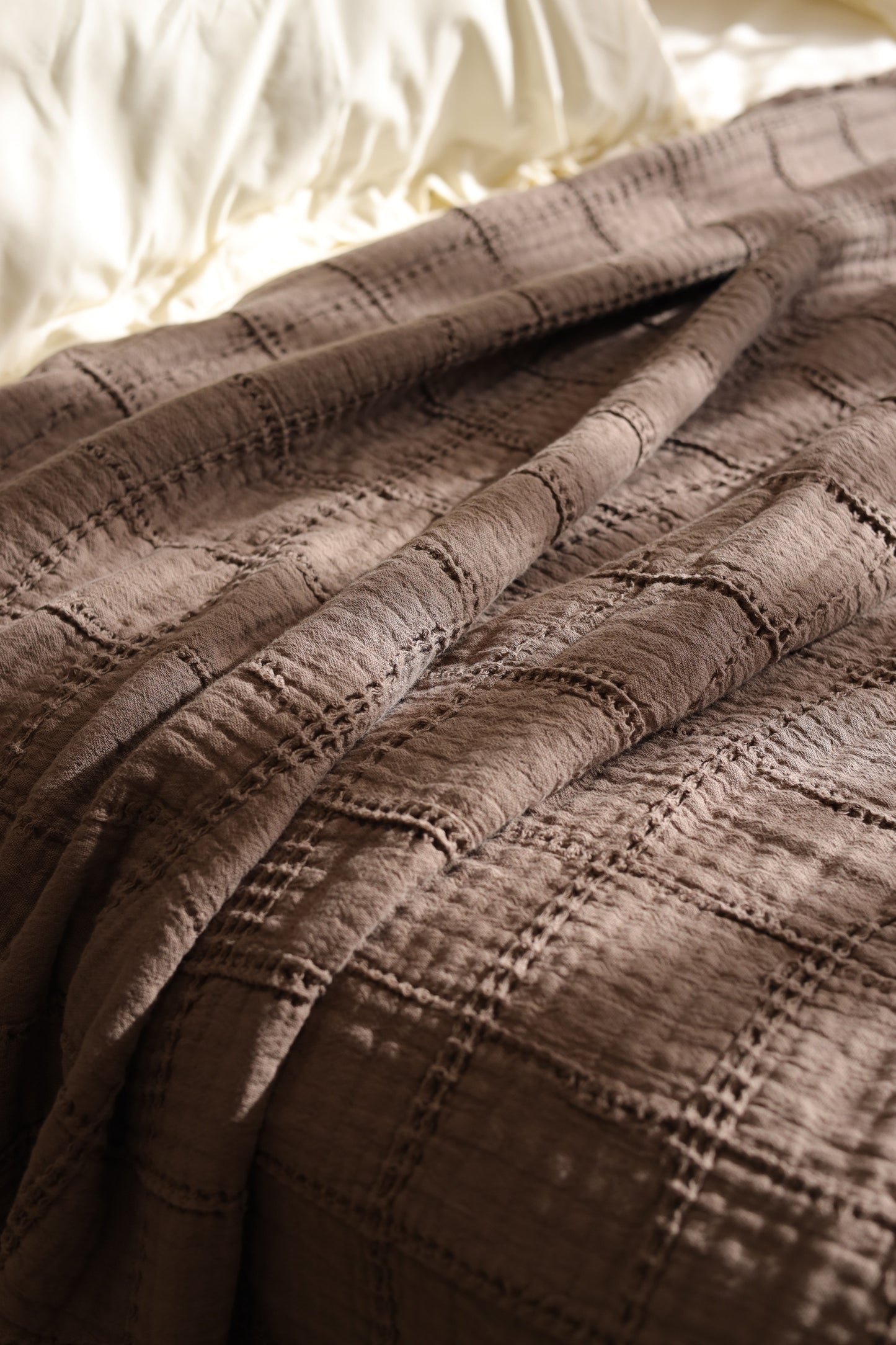 COCOA SQUARES Cotton Throw Blanket