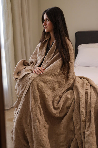 DESERT PALACE Crinkle Cotton Throw Blanket
