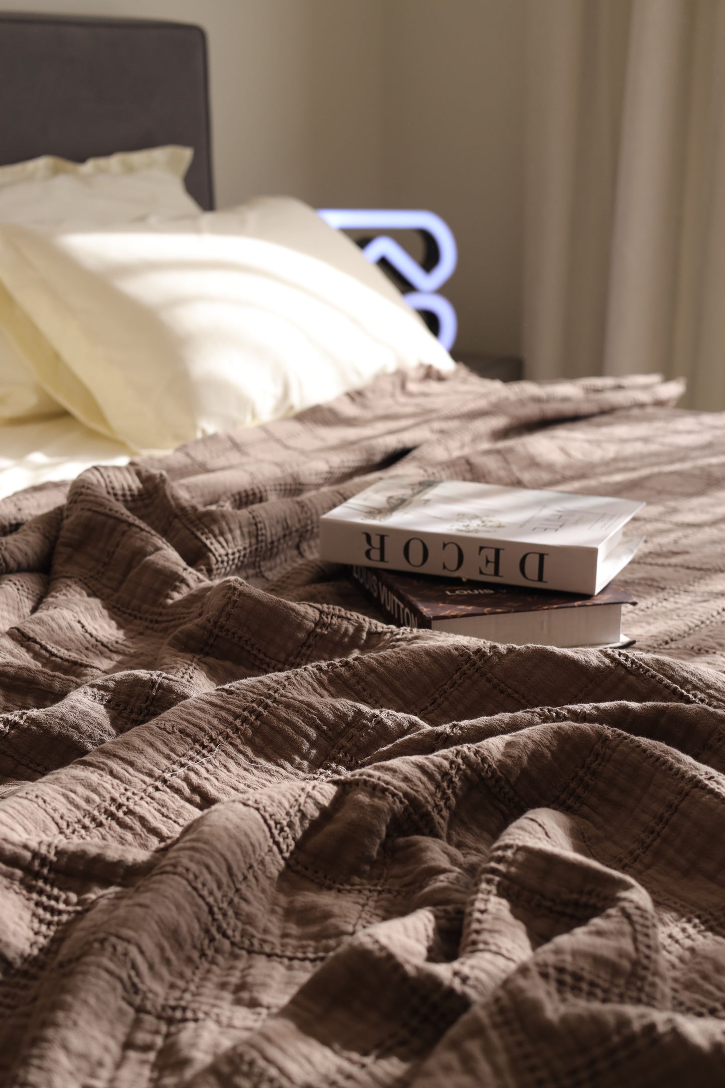 COCOA SQUARES Cotton Throw Blanket