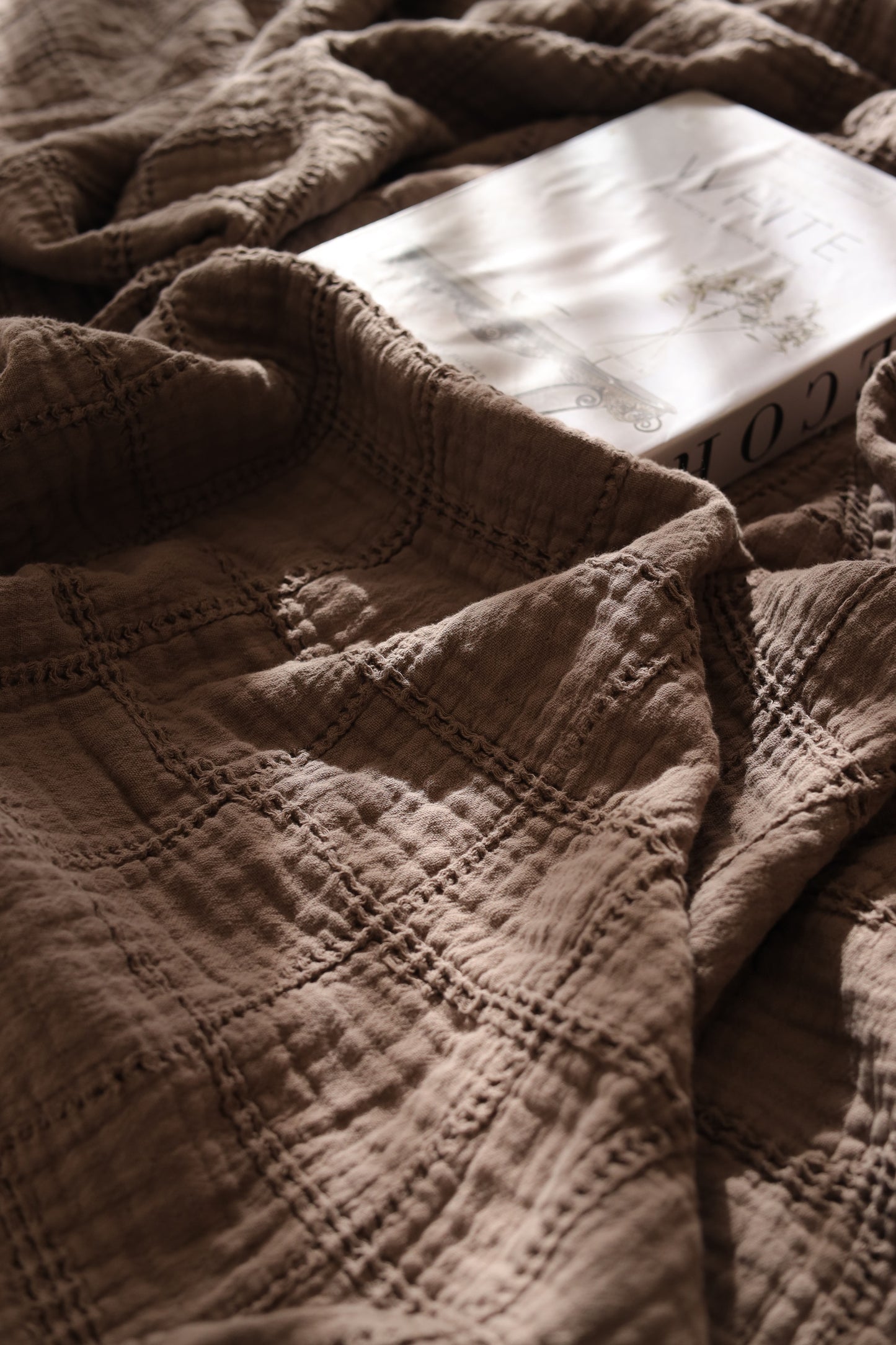 COCOA SQUARES Cotton Throw Blanket