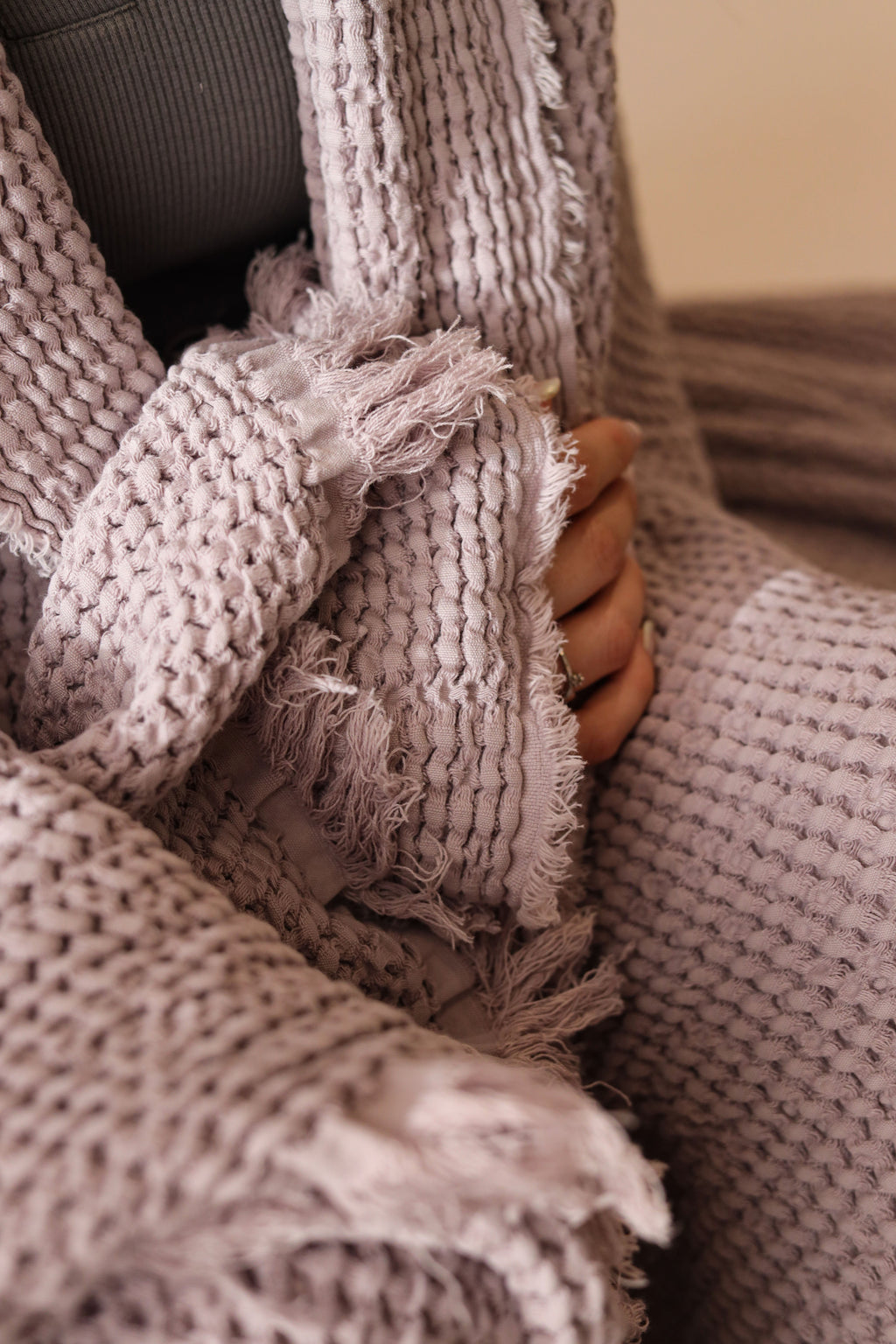 CLOUDY KNOTS Cotton Throw Blanket