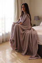 CLOUDY KNOTS Cotton Throw Blanket