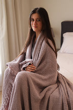 CLOUDY KNOTS Cotton Throw Blanket