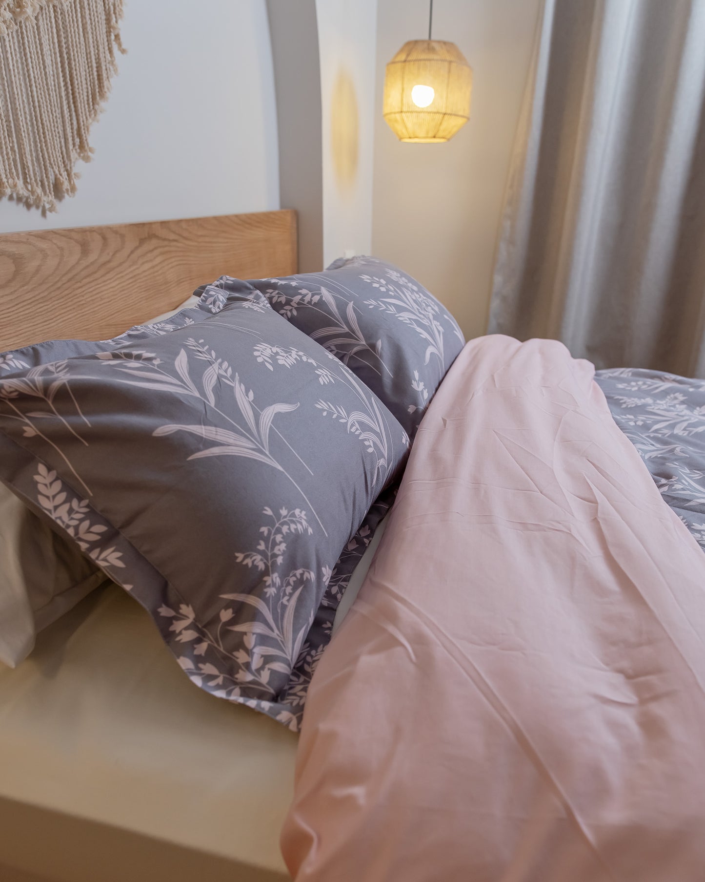 BLOSSOM GREY cotton duvet cover