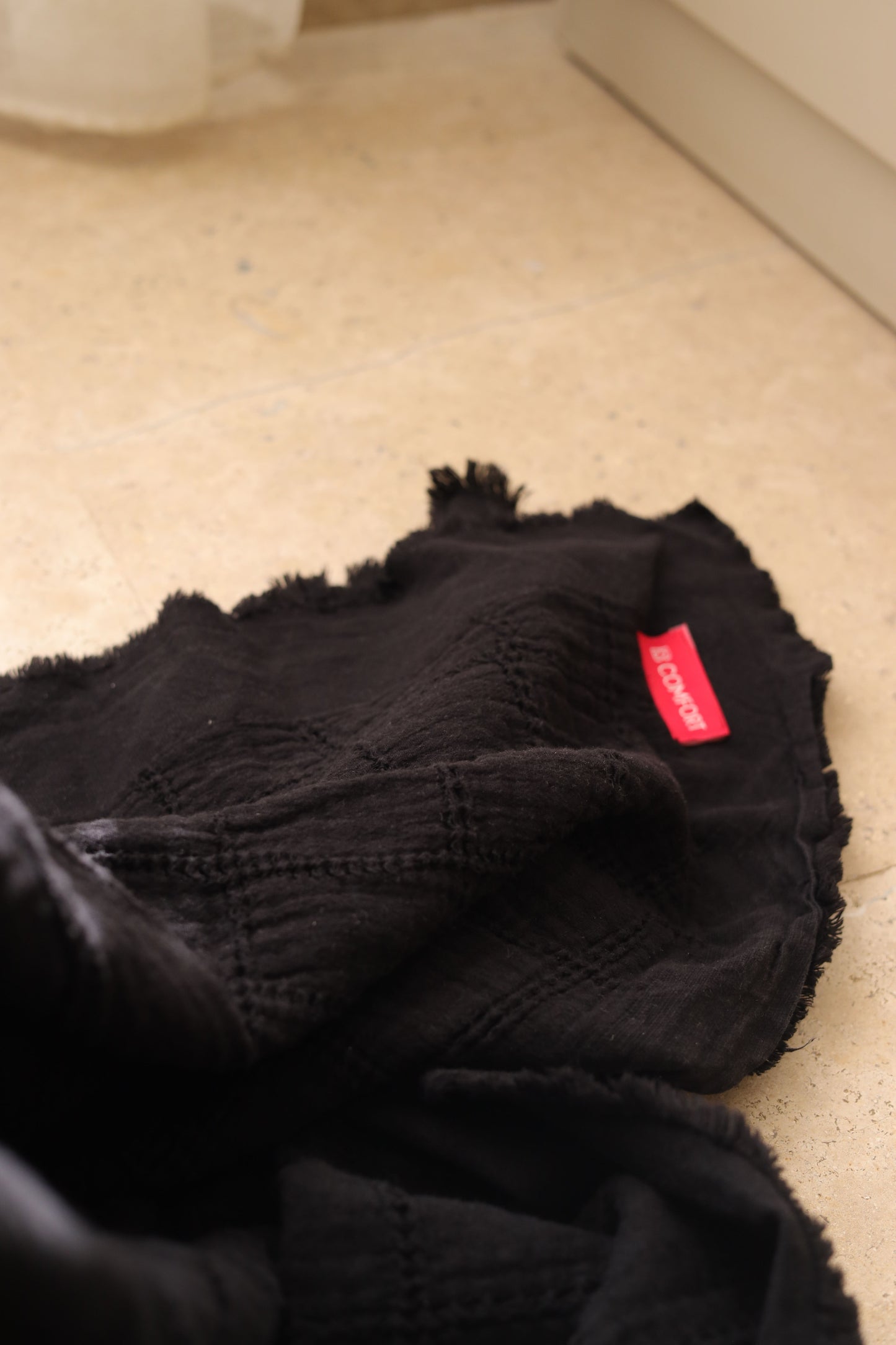 DARK SQUARES Cotton Throw Blanket