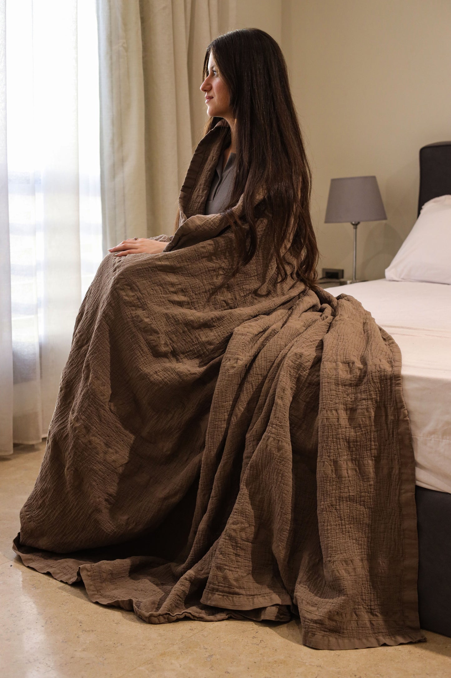EARTHY ELITE Washed Cotton Throw Blanket