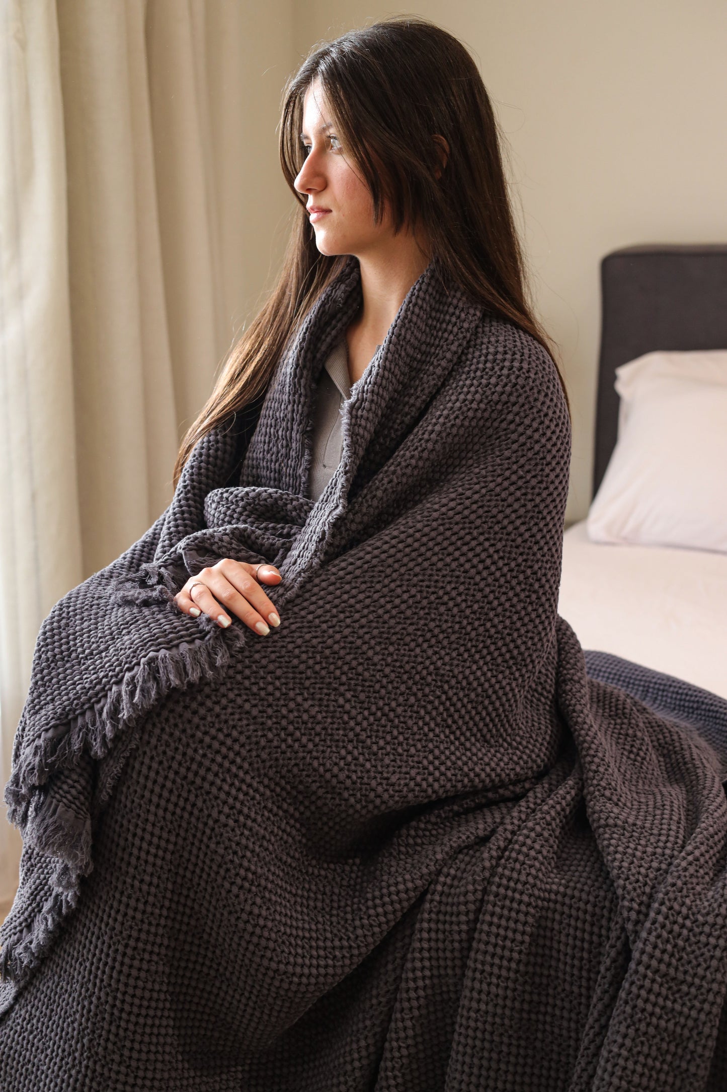 SMOKEY KNOTS Cotton Throw Blanket