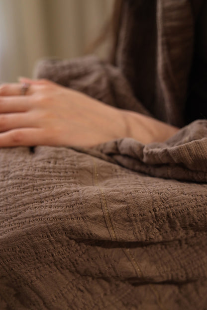 DUNES PALACE Crinkle Cotton Throw Blanket