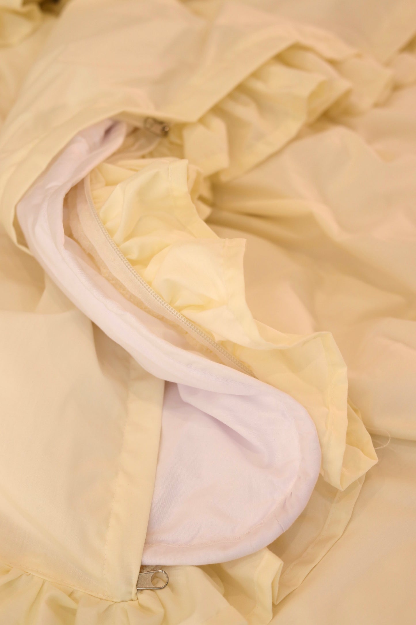 ALMOND RUFFLES Percale Cotton Duvet Cover