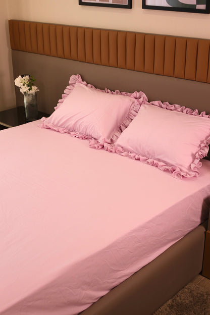 LAVENDER RUFFLES Percale Cotton Bedsheet