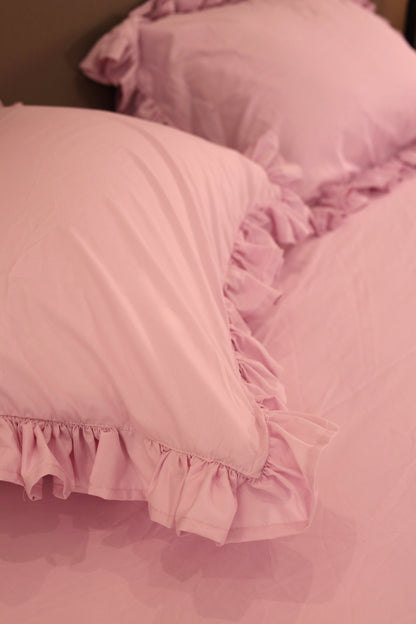 LAVENDER RUFFLES Percale Cotton Bedsheet