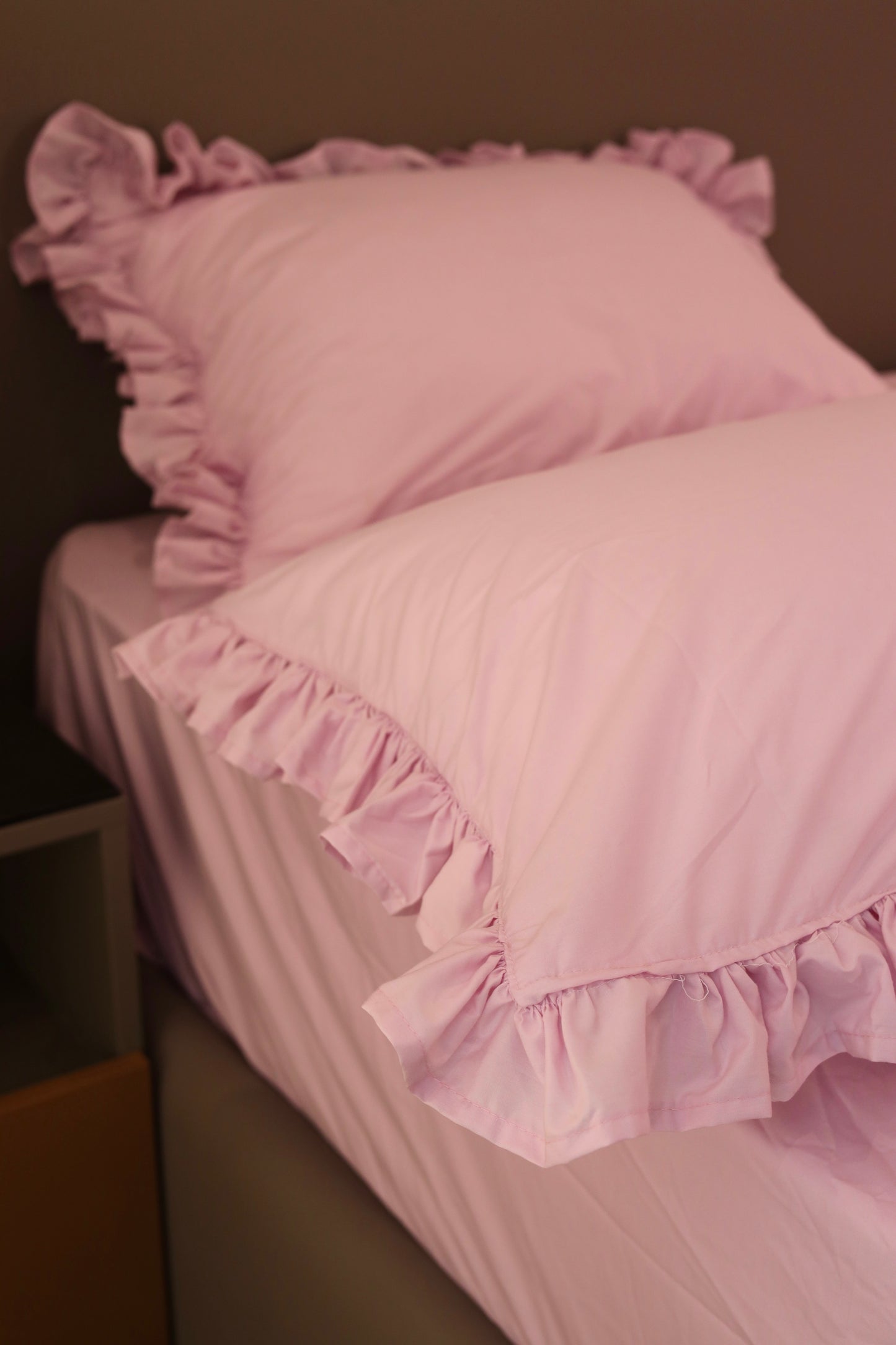 LAVENDER RUFFLES Percale Cotton Bedsheet