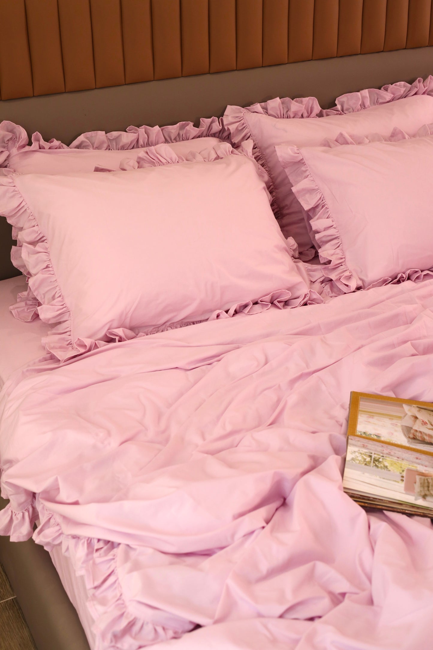 LAVENDER RUFFLES Percale Cotton Duvet Cover