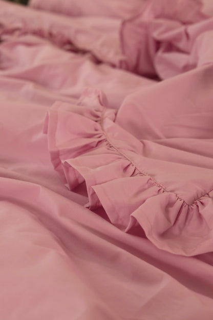 LAVENDER RUFFLES Percale Cotton Duvet Cover