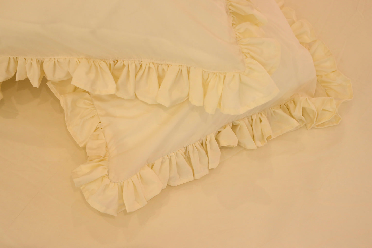 ALMOND RUFFLES Percale Cotton Bedsheet