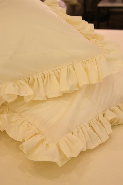 ALMOND RUFFLES Percale Cotton Bedsheet
