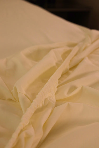 ALMOND RUFFLES Percale Cotton Bedsheet
