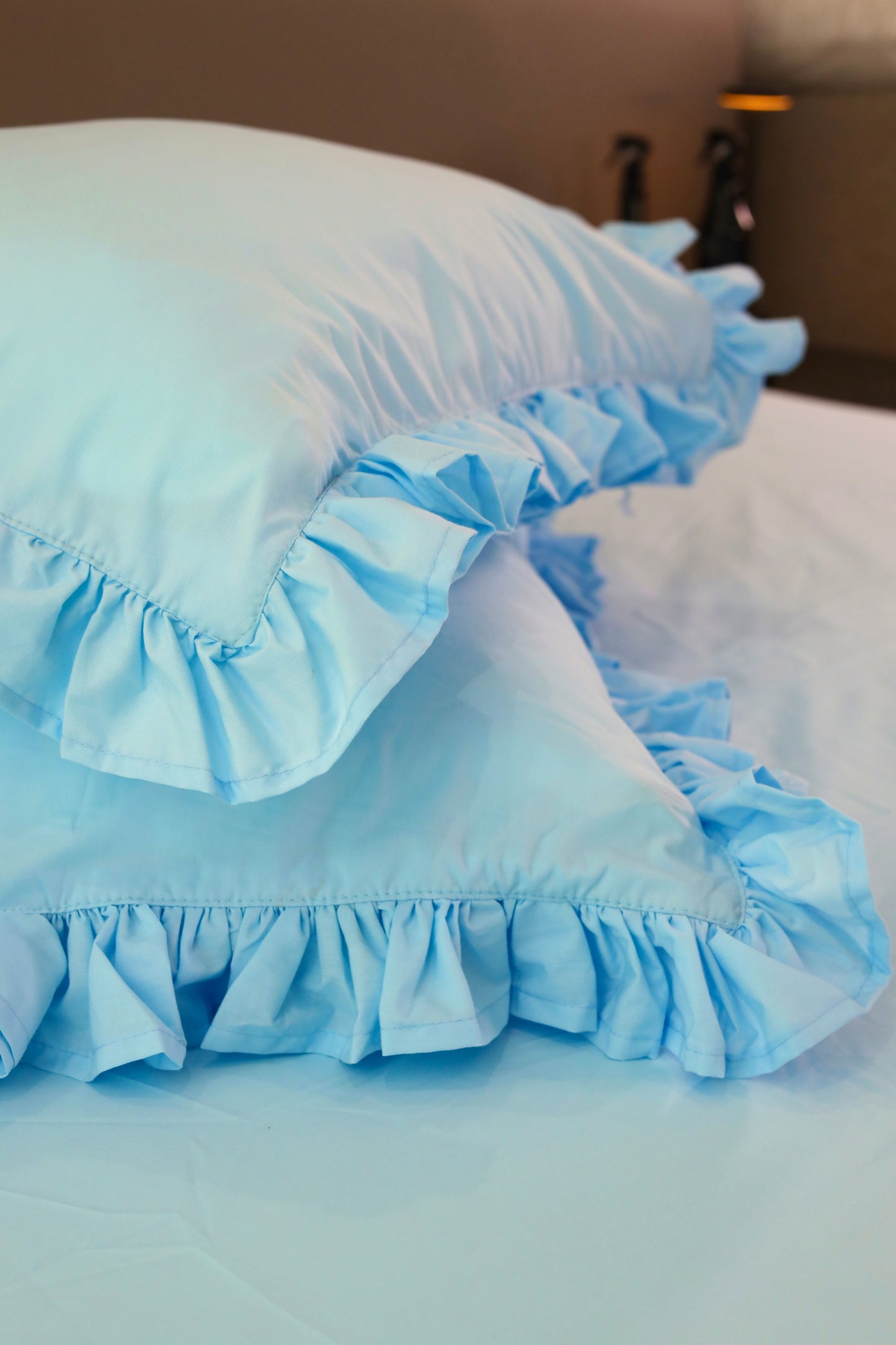 AQUA RUFFLES Percale Cotton Bedsheet