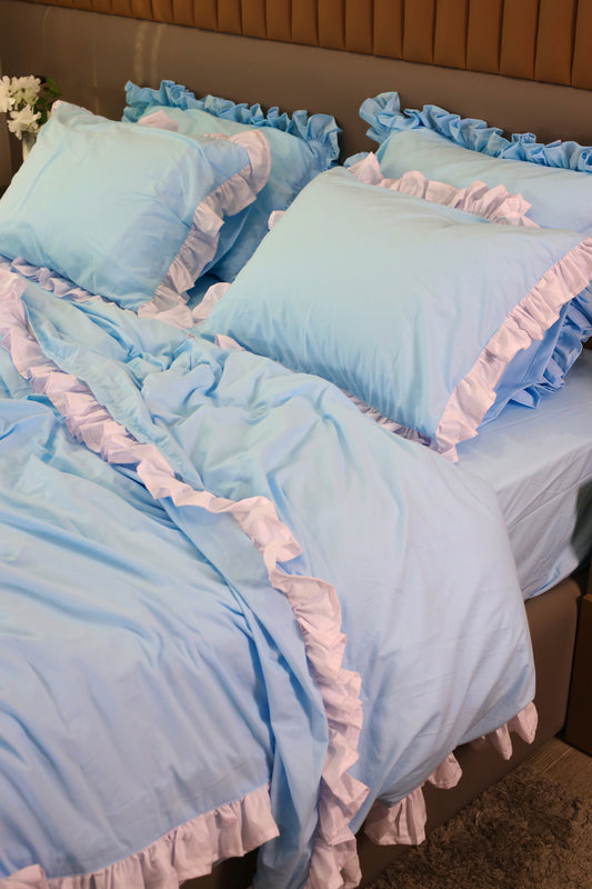 ICE RUFFLES Percale Cotton Duvet Cover