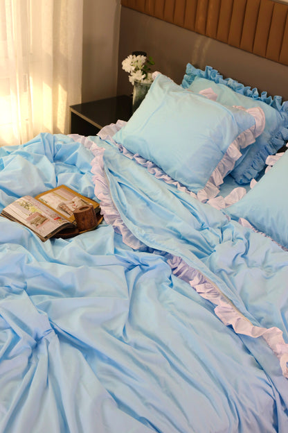 ICE RUFFLES Percale Cotton Duvet Cover