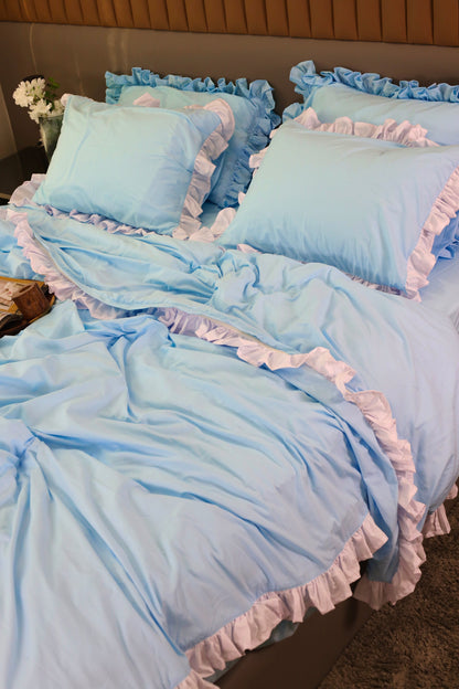 ICE RUFFLES Percale Cotton Duvet Cover