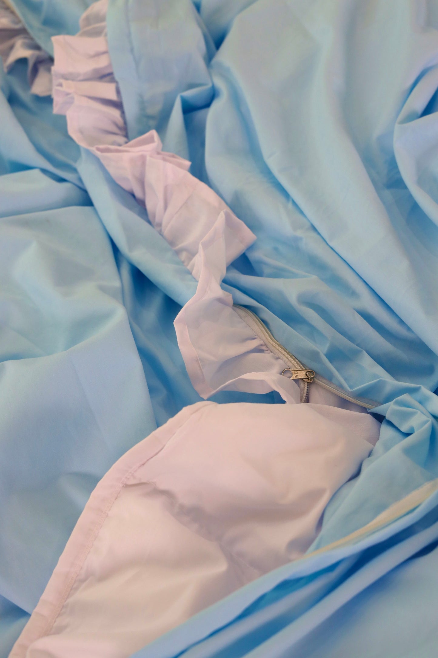 ICE RUFFLES Percale Cotton Duvet Cover