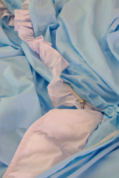 ICE RUFFLES Percale Cotton Duvet Cover